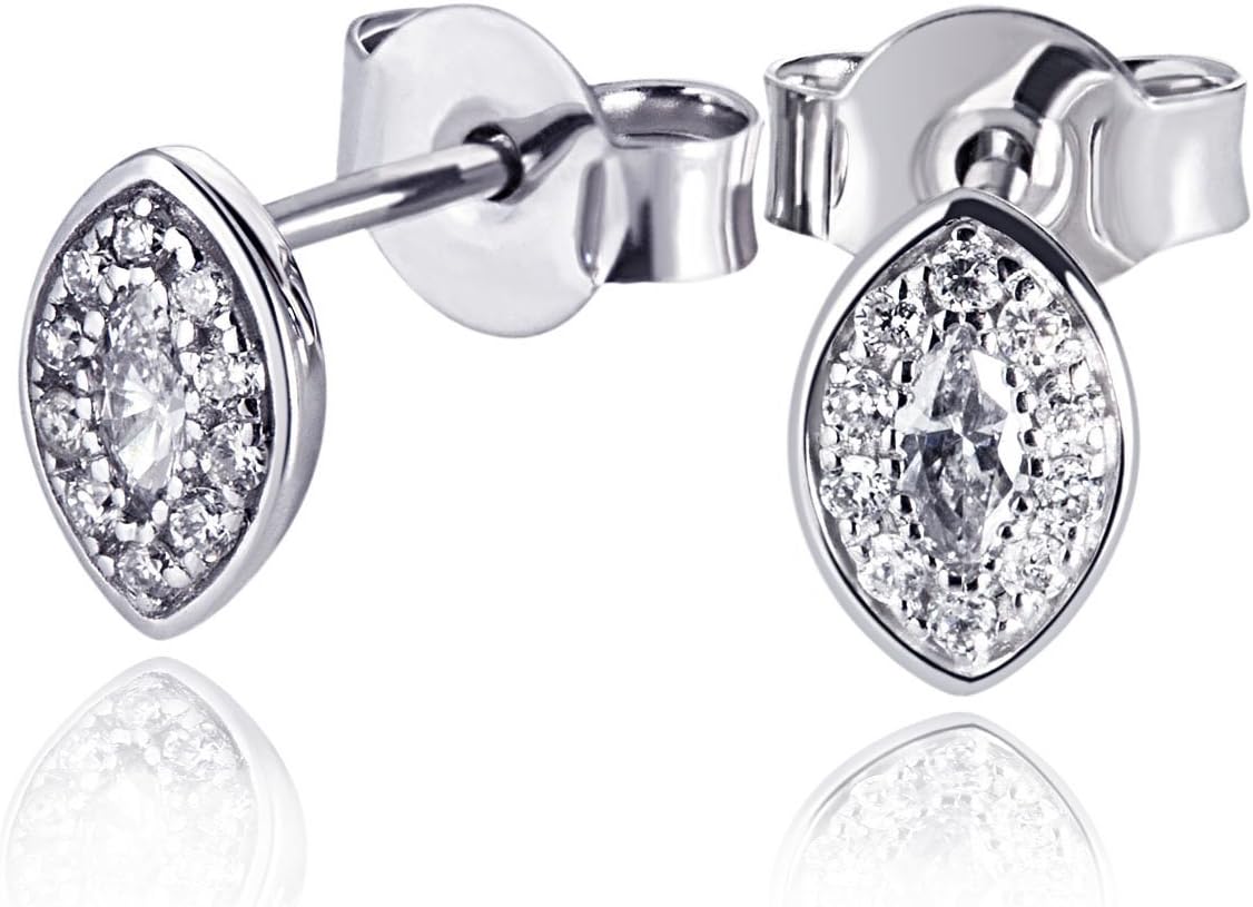 A5733 GG Ladies'Earrings Glamour 585 White Gold with 20 Brilliant-Cut Diamonds (0,10 Carat, SI/H) and 2 Diamonds (SI/H 0,12 Carat O6579WG Pa)