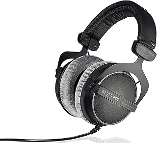 beyerdynamic DT 770 PRO 32 Ohm Over-Ear-Studiokopfhörer in schwarz. Geschlossene Bauweise, kabelgebunden für professionellen Sound im Studio und an mobilen Endgeräten wie Tablets und Smartphones