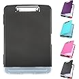 YEAHVIY Clipboard with Storage, Large Capacity Nursing Clipboards with Low Profile Clip, Heavy Duty Plastic Storage Clipboard with Pen Holder, Side-Opening, Multifunctional Clipboard Case for Writing