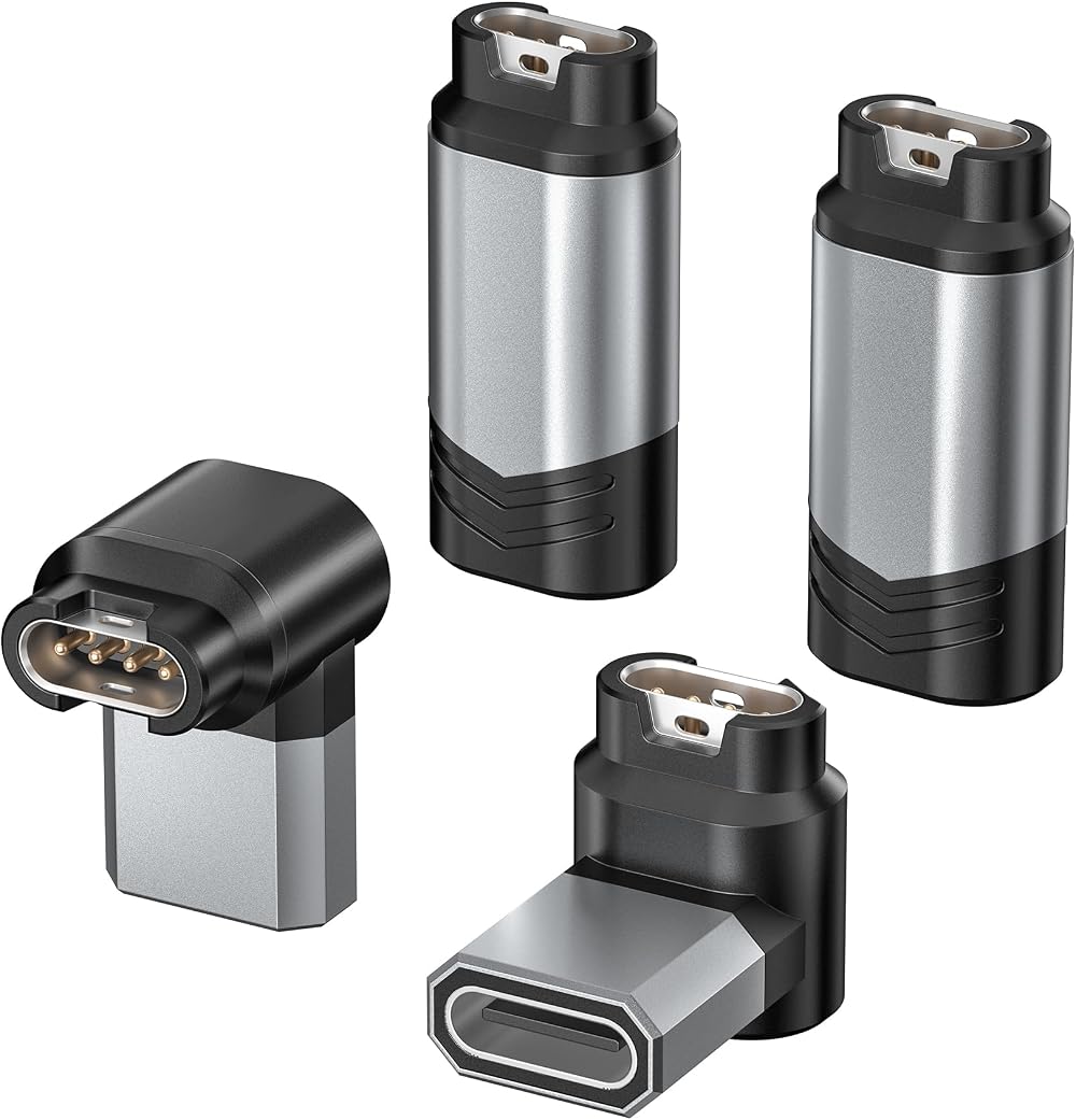 RUXELY USB C to Garmin Watch Charger Adapter 4 Pack for Fenix Forerunner Venu