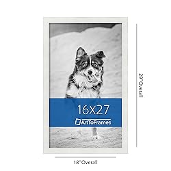 ArtToFrames 16x27 Inch White Picture Frame, This