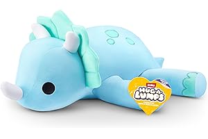 Hug-A-Lumps Dino(Delilah) Weighted Plush 3.3 Lbs, Cuddly, Squishy, Comfort Plush, Anti-Stress by ZURU
