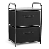 MAX Houser Dresser for Bedroom with 2 Drawers, Wide Chest of Drawers, Fabric Dresser, Storage Organizer Unit with Fabric Bins for Closet, Living Room, Hallway, Nursery,Black