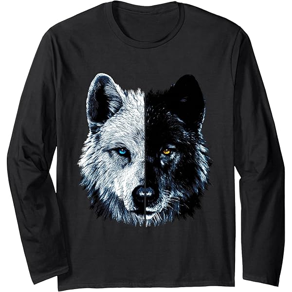 Amazon.com: Polar And Black Two Face Wolf Split Face Magical