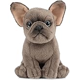 Living Nature French Bulldog Puppy Stuffed Animal | Fluffy Dog Animal | Soft Toy for Kids | 6 inches