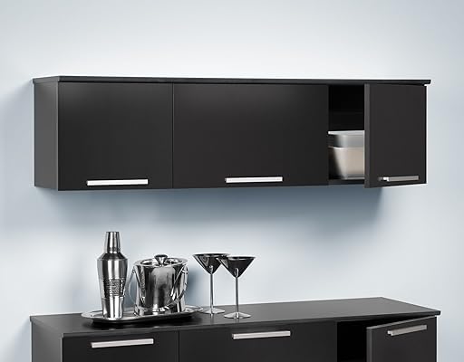 Black Coal Harbor Wall Mounted Hutch – Stylish Storage Solution