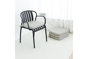 Helios&Hestia Indoor Dining Chair Cushions with Ties for Kitchen, Outdoor Seat Pads with Removable Cover, Non-Slip Bottom, Wa