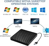 ZZOSRDR USB 3.0 External CD DVD Drive RW Writer Burner Player for Laptop Mac view 6