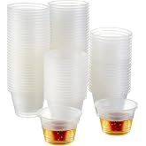 MATANA 100 Clear Plastic Bomber Cups 3.75 oz, Jager Bomb Shot Cups | Disposable or reusable clear plastic shot glasses; dual-chamber bomb shot cups for parties, bars, weddings &amp; events