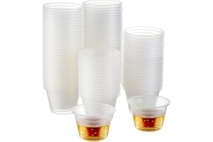 MATANA 100 Clear Plastic Jager Bomb Shot Glasses, 170ml - Sturdy & Reusable