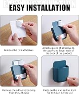 Liameph 6 PCS Wall Mounted Remote Control Holder with Charging Port view 6