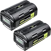 DTK Replacement for Ryobi 40V Battery 6.6Ah OP4040 OP4026 OP4030 OP4050 OP4060A 40 Volt Cordless Tool Lithium ion Batteries 2 Packs