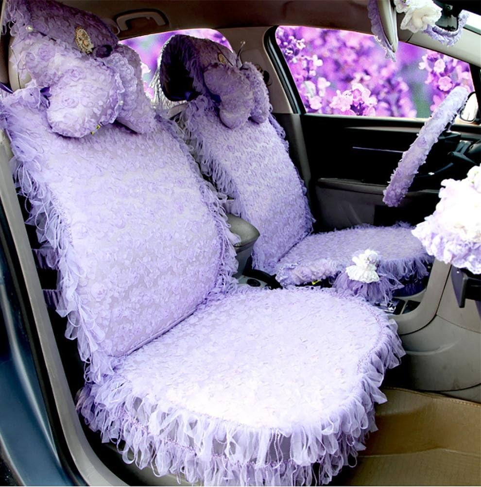 GAOFEI Dream Pink High-grade Ladies Cute Cartoon Car Seat Cover Seat Cushion Lace Women Special Car Neck Pillow Car Accessories