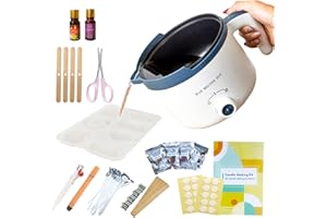 KQU Candle Making Kit with Wax Melter,1.5lbs Soy Wax Candle Making,DIY Candle Wax Kits with Candle Moulds for Adults,Including Electric Wax Melting Pot,Wicks,Rich Scents,Dyes,Wood Wicks,Thermometer