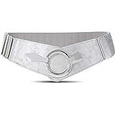 WHIPPY Women Wide Elastic Waist Belt Vintage Wide Stretch Waist Belt Fashion Retro Leather Waistband for Dresses