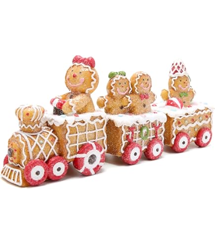 Lot De 2 Figurines Noël En Pain D'épices - Décorations En Résine Garçon Et Fille Avec Chapeau, écharpe