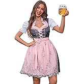 Abaowedding Oktoberfest Outfits Women 3Pcs Dirndl Dresses German Oktoberfest Bavarian Carnival Costume Cosplay Dress