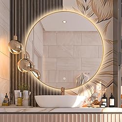 Niccy 24" LED Backlit Round Mirror for