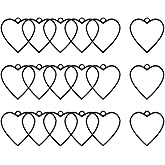 uxcell 36 Pcs Open Bezel, Heart Resin Bezels Pendants Open Back Bezels Metal Hollow Frame Charm for DIY Resin Crafts Earrings Jewelry Making, Black
