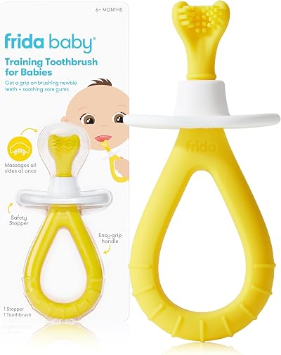 Frida Baby Training Toothbrush 6-18 Months Soft Triple-Angle Bristles Easy-Grip