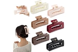 6-Pack 4.1inch Square Silicone Cloud Claw Clips, Soft Elastic Non-Slip Grip Large Flexible Cozy Hair Clips for Women, Assorte