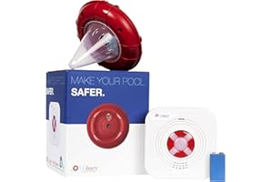 Lifebuoy Pool Alarm System - Pool Motion Sensor with Advanced Algorithm - Smart Pool Alarm That is Application Controlled. Powerful Sirens Blare at Poolside and Indoors