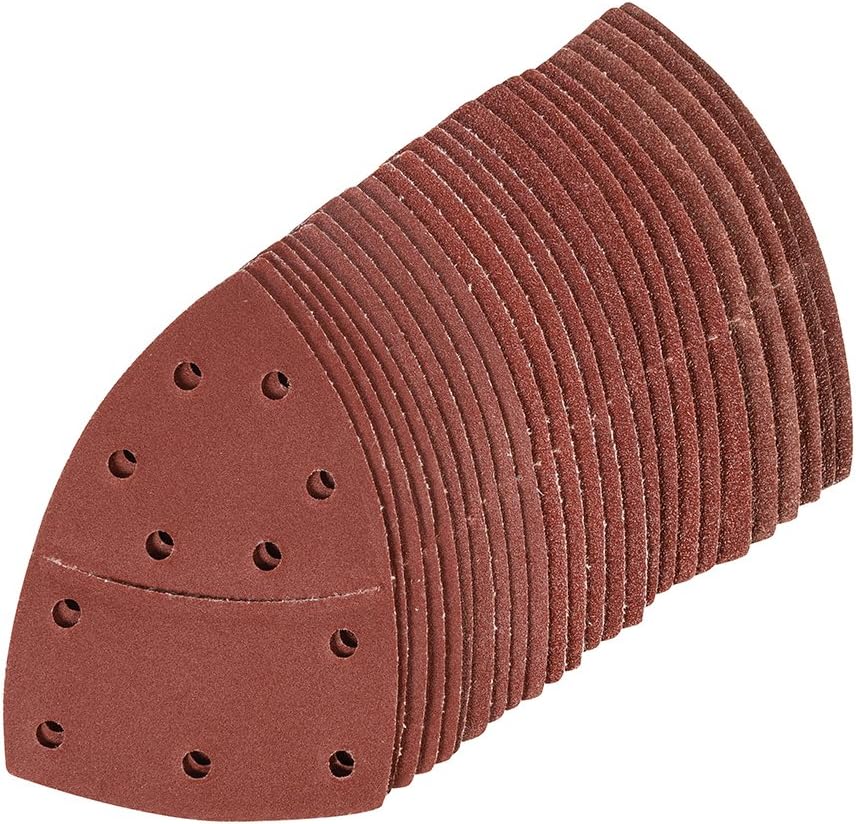 Silverline 427816 Hook and Loop Multi-Sander Sheets 102 x 62 mm, 93 mm 25pk 5 x 40, 60, 80, 120, 180 Grit