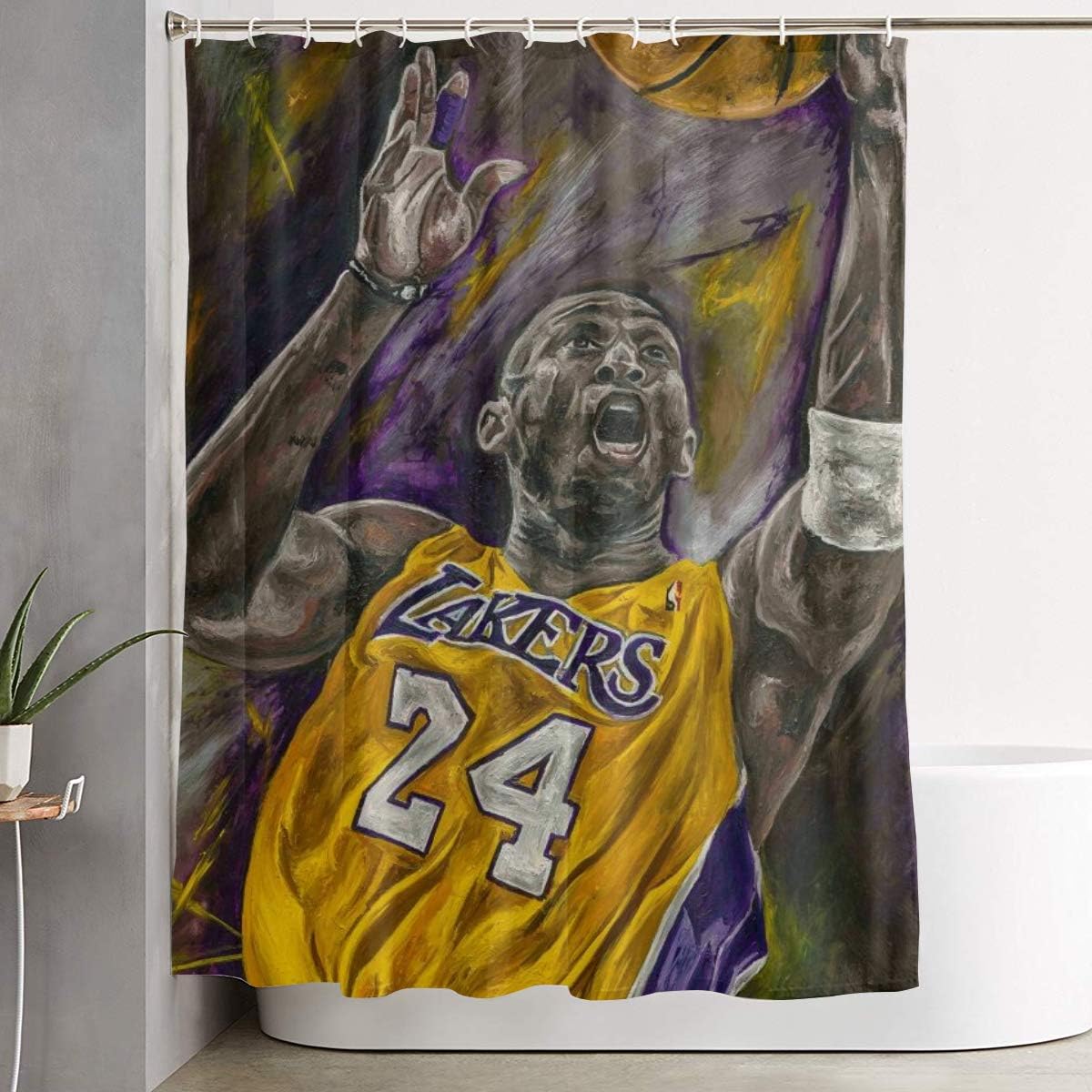 JONATHAN Ko-be Absorbent Quick Dry Printed Polyester Fiber Shower Curtain for Bedroom Livingroom Bathroom 59"x71"