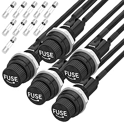 Joinfworld Panel Mount Fuse Holder 5x20mm 12V DC