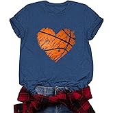 Women's Baseball Basketball Football Soccer T-Shirt Mom T-Shirt Cute Short Sleeve Top