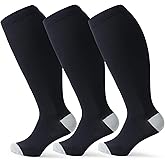 Wide Calf Compression Socks for Women & Men Extra Large Size Support Socks for Nurses Running Pregnant Travel, 15-20 mmHg