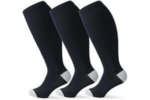 LEVSOX Wide Calf Compression Socks for Women & Men Extra Large Size Support Socks for Nurses Running Pregnant Travel, 15-20 mmHg