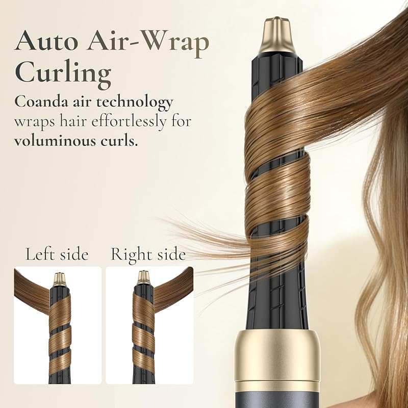 All-in-One Hot Air Styler, Asciugacapelli Professionale Rapido, Anti-Crespo, Styler ad Aria Calda con Tecnologia a Ioni Negativi, Strumento per Styling dei Capelli Alta Velocità, QR-8820