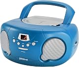groov e Original Boombox Portable CD Player Bluetooth Radio 2x1.2W Blue view 2
