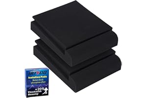QDVDQ 2 Pack Studio Monitor Isolation Pads, Acoustic Speaker Isolation Pads, Angled Speaker Foam Stand, High Density Acoustic Foam, for 3 - 5 Inch Speakers Black