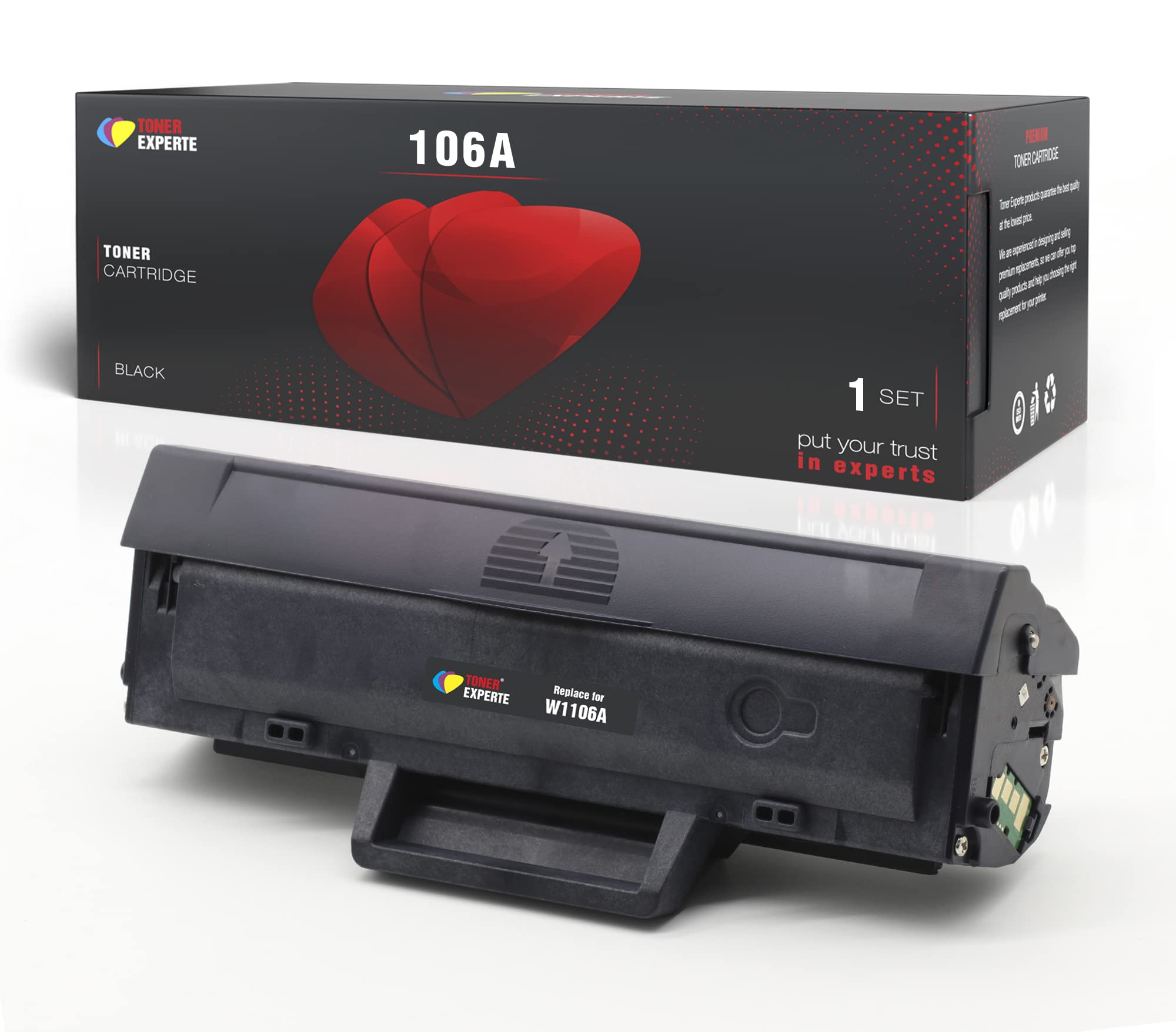 TONER EXPERTE Compatible 106A Black Toner Cartridge Replacement for W1106A for LaserJet 107w 107a MFP 135w MFP 135a MFP 137fnw Printer