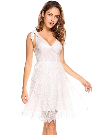 white floral lace dress