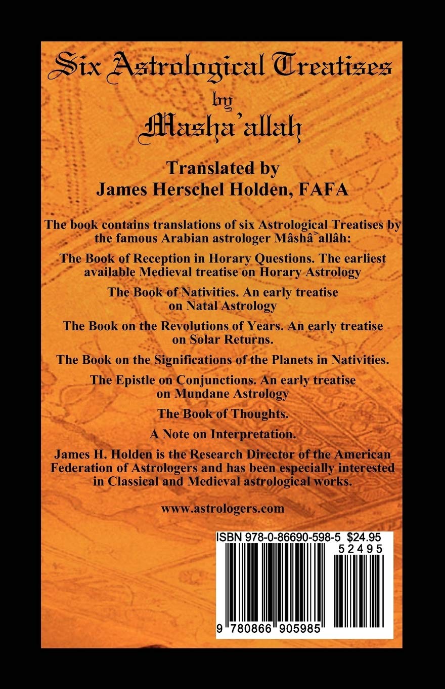 Six Astrological Treatises By Masha Allah Amazon It Masha Allah Libri In Altre Lingue
