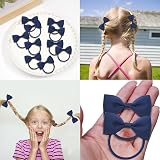 YzmrBdqc 12 Pcs Girls Navy School Uniform Hair Bows Elastics Ties Bobbles view 6