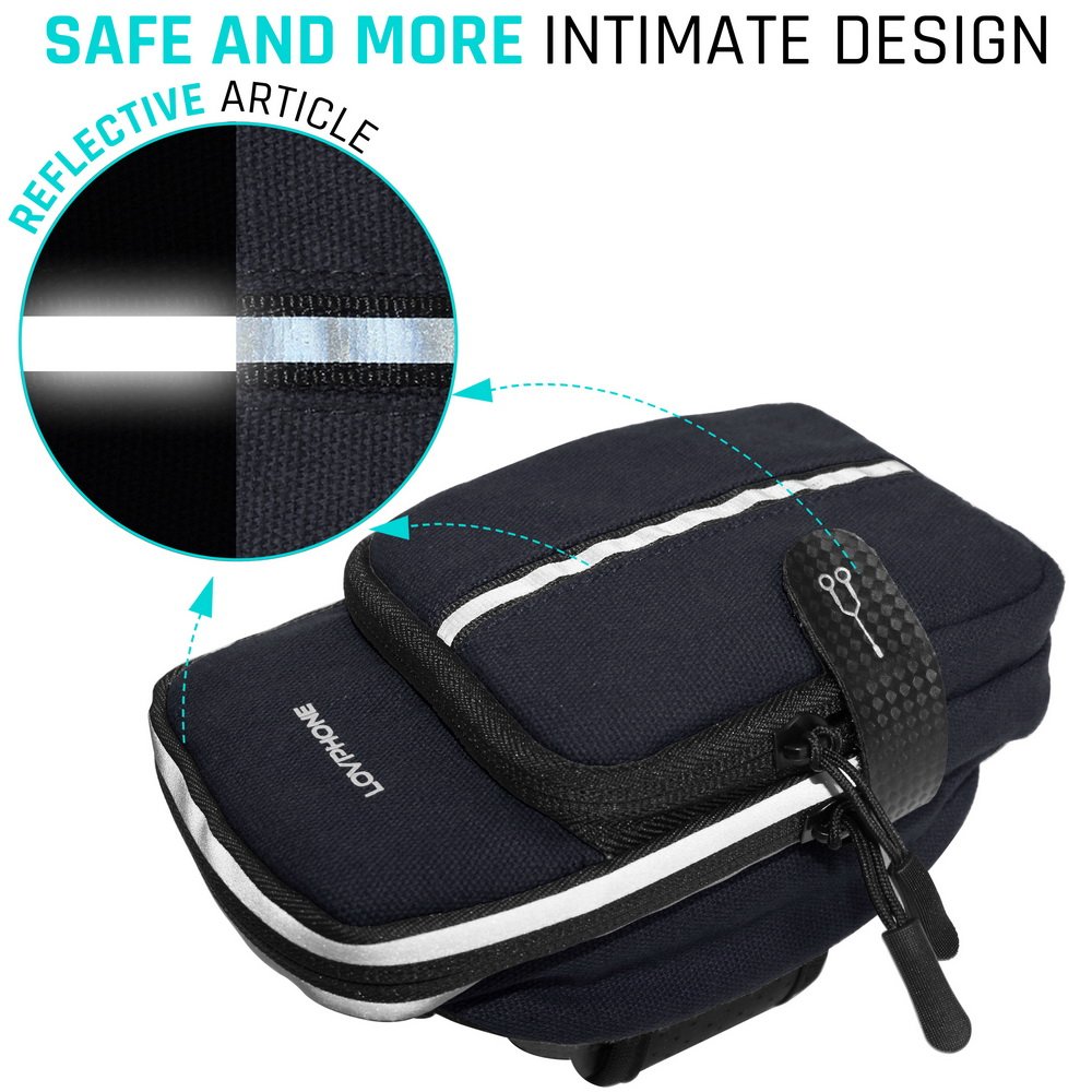 LOVPHONE Sports Armband, Double Pockets Phone Running Armband for iphone X/8/8 Plus/7/7 Plus, Samsung Galaxy Note 8/S8/S8 Plus/S7, Water Resistant (Black, 5.5-8.6inch)