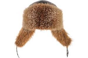 Men's fox fur leather hat for winter, ushanka, LITVIN