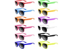 Bouiexye 12/24/36/48 Pack Neon Sunglasses Kids Boys and Girls Glasses Kids Party Supplies Favors Bulk for Beach Pool