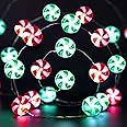 Mudder Christmas Candy String Lights, Candy String Lights with 10ft 30 LED 8 Modes Battery Powered Lights, Christmas String Lights Decoration for Festival Party Birthday Bedroom Home(Red and Green)