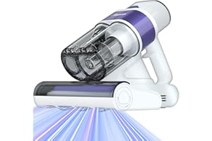 BENJEN Mattress Vacuum Cleaner, 16Kpa Bed Vacuum Cleaner with 253.7nm UV-C Light & 72000 RPM/Min Brushroll Rotation &140°F Heat & Ultrasonic, Widened Suction Port, Double-Cup, 500W, Corded