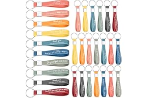 30 Pcs Motivational Silicone Keychain Employee Appreciation Gift Thank You Key Ring Inspirational Quote Keychains Staff Appre