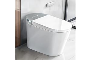 LONIKO Smart Toilet with Bidet Built in, Auto Open & Close, Foot Sensing Bidet Toilet Combo with Auto Flush, Remote Control Warm Water, Elongated Heated Bidet Seat, Dryer, Water Tankless, LED Light