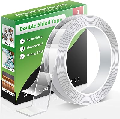 Euqvunn Double Sided Tape Heavy Duty 3m 2cm Nano Adhesive Removable