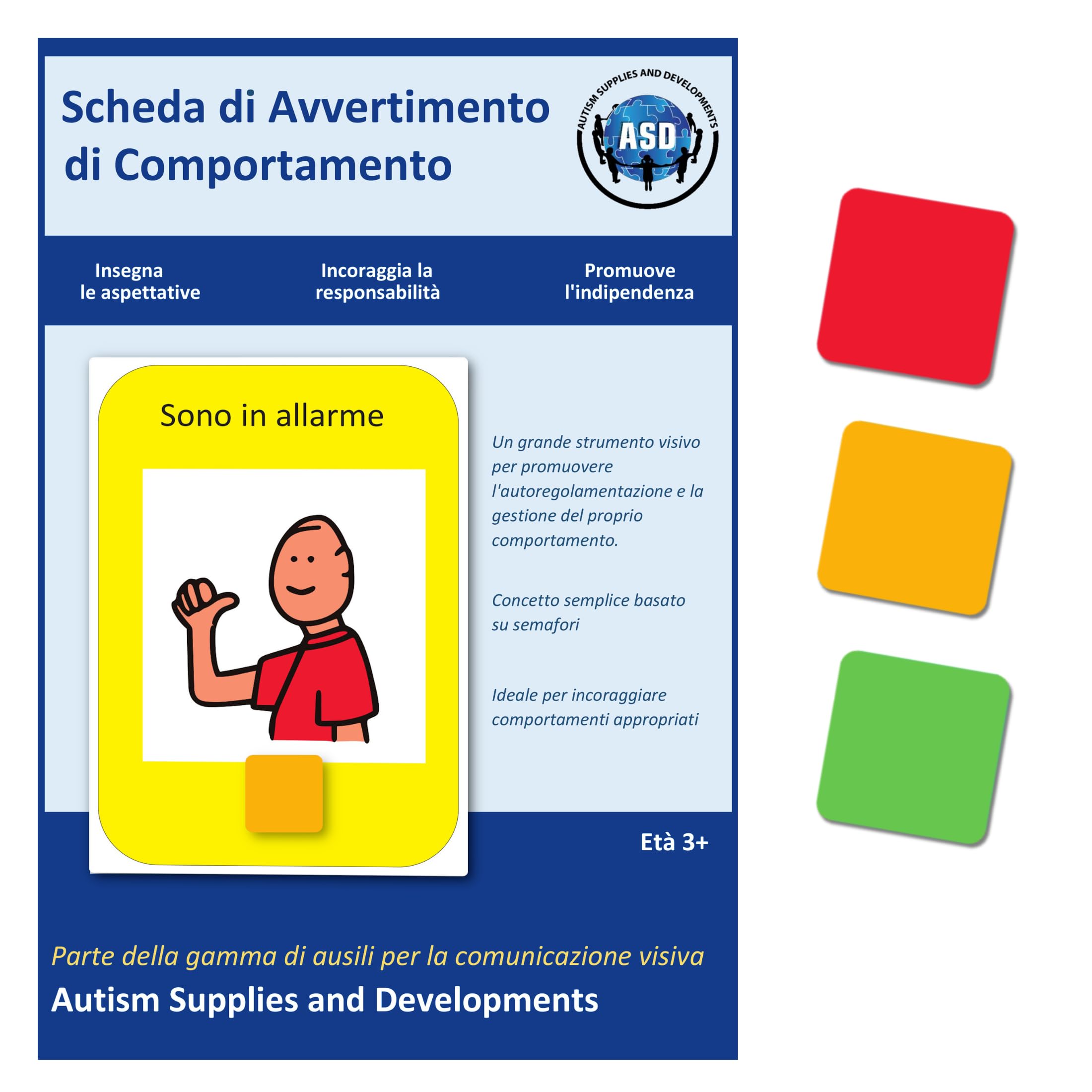 Plastic Visual Behaviour Warning Board (Italian)