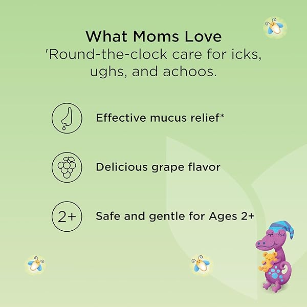 HYLAND’S KIDS NIGHTTIME COUGH SYRUP AND MUCUS RELIEF, KIDS MEDICINE FOR AGES 2-12, GRAPE FLAVOR, PROMOTES SLEEP, COUGH, RUNNY NOSE, MUCUS AND CONGESTION, OUNCES