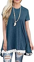 Sanifer Women Lace Long Sleeve Tunic Top Blouse